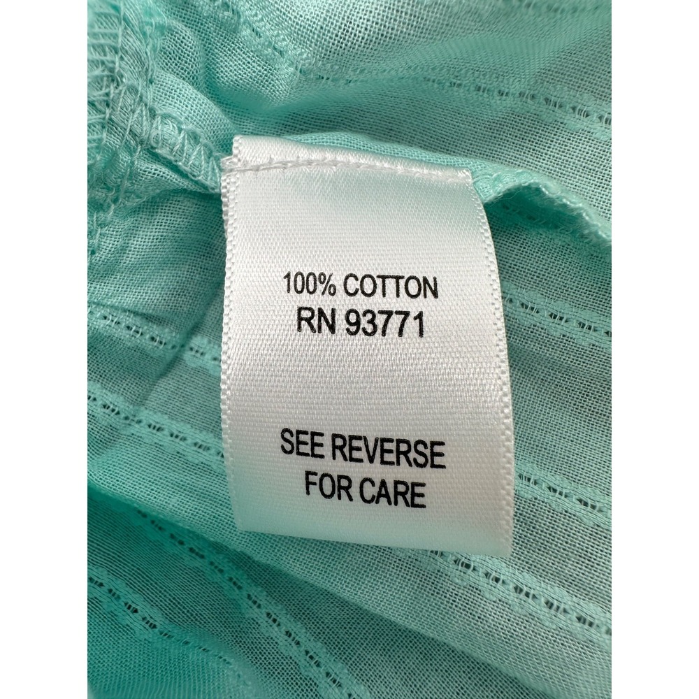 Kaktus Cotton Peplum Top Turquoise Blue Button Front Bell Sleeves Women's 3X NWT - Picture 6 of 13